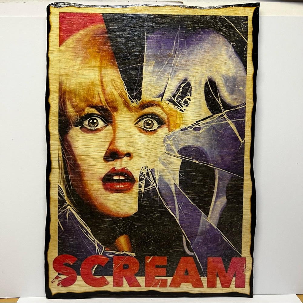 Scream Wood Wall Art Hand-Made by IV_Art_